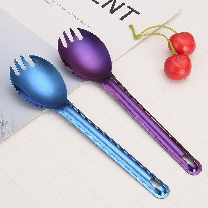 Pure titanium spoon, MA-XXT-039 colorful short handled spoon fork, ultra lightweight, portable household and outdoor camping tableware