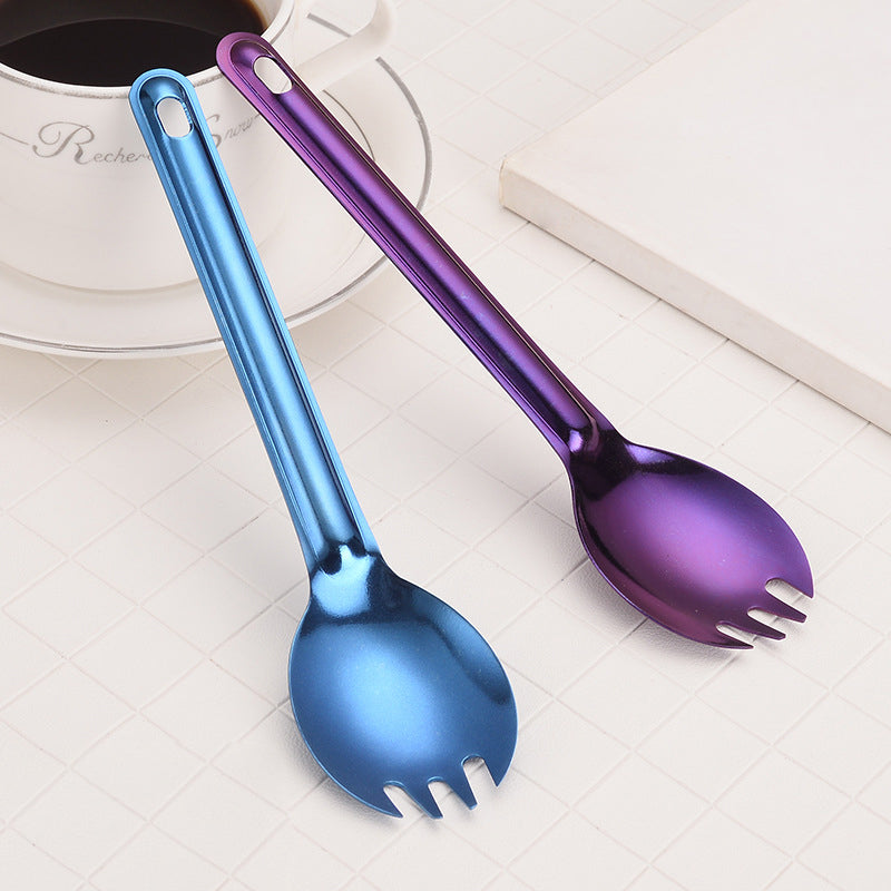 Pure titanium spoon, MA-XXT-039 colorful short handled spoon fork, ultra lightweight, portable household and outdoor camping tableware