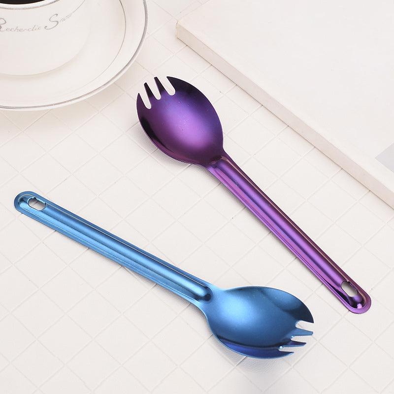 Pure titanium spoon, MA-XXT-039 colorful short handled spoon fork, ultra lightweight, portable household and outdoor camping tableware