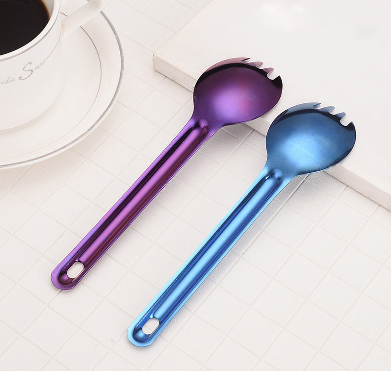 Pure titanium spoon, MA-XXT-039 colorful short handled spoon fork, ultra lightweight, portable household and outdoor camping tableware