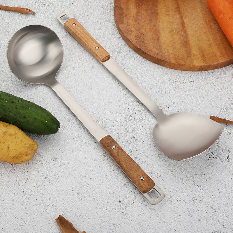 Pure titanium spatula, MA-XXT-043 soup spoon, household stir fry pan, spatula, Chinese style heat-resistant household kitchen cooking utensils