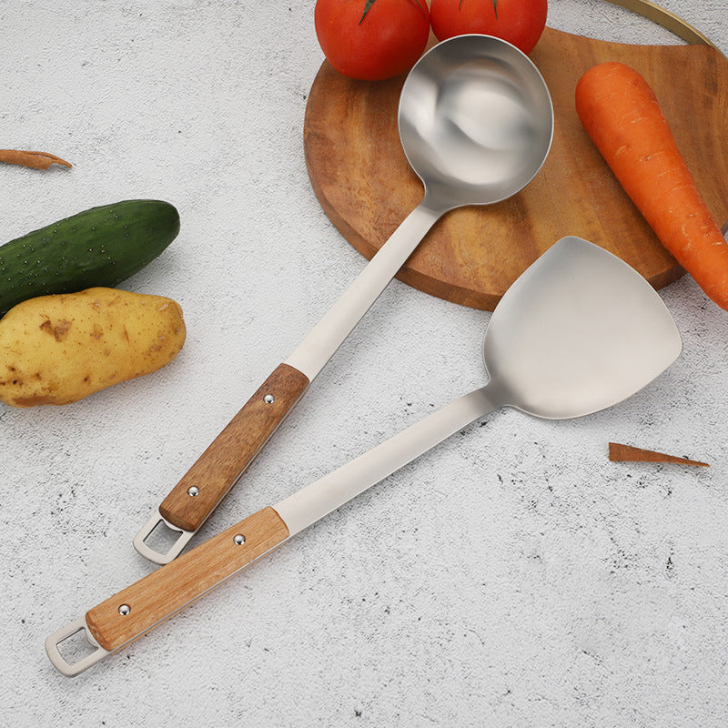 Pure titanium spatula, MA-XXT-043 soup spoon, household stir fry pan, spatula, Chinese style heat-resistant household kitchen cooking utensils