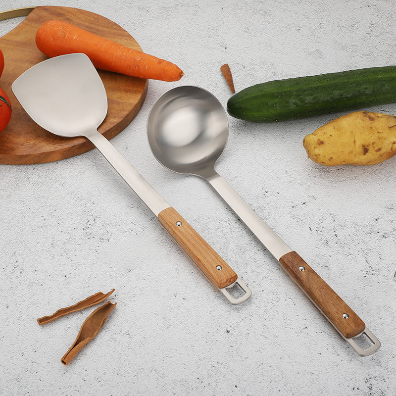 Pure titanium spatula, MA-XXT-043 soup spoon, household stir fry pan, spatula, Chinese style heat-resistant household kitchen cooking utensils