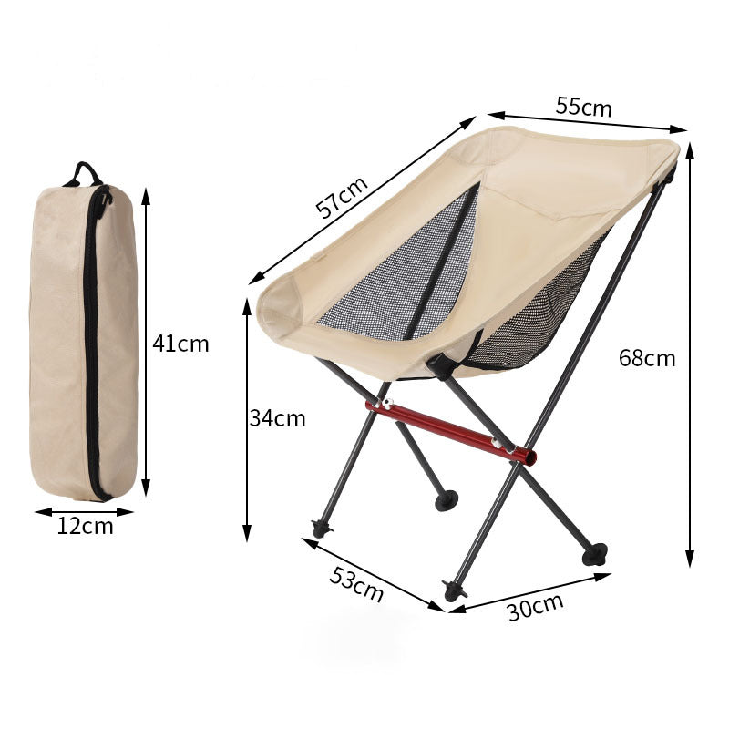 MA-YJ-002 Cadeira de lua de liga de alumínio portátil, cadeira de praia para acampamento, cadeira dobrável para áreas externas