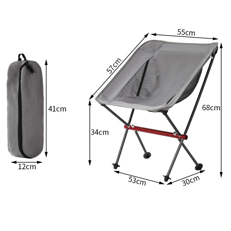 MA-YJ-002 Cadeira de lua de liga de alumínio portátil, cadeira de praia para acampamento, cadeira dobrável para áreas externas