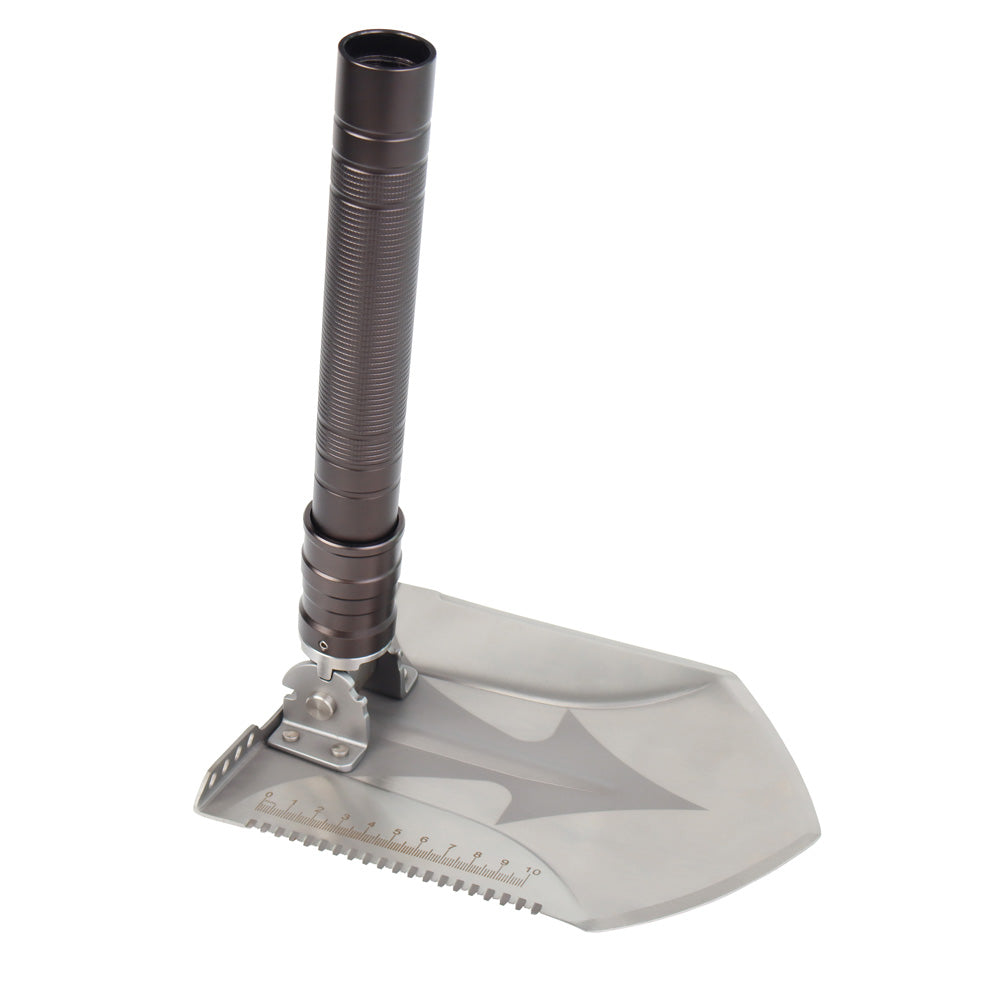 MASALONG MS001 Survival Shovel w/Pick - Heavy Duty Carbon Steel Military Style Entrenching Tool for Off Road, Camping, Gardening, Beach, Digging Dirt, Sand, Mud & Snow (Standard)