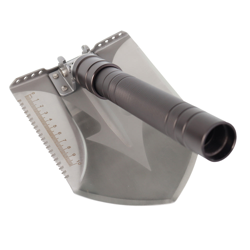 MASALONG MS001 Survival Shovel w/Pick - Heavy Duty Carbon Steel Military Style Entrenching Tool for Off Road, Camping, Gardening, Beach, Digging Dirt, Sand, Mud & Snow (Standard)
