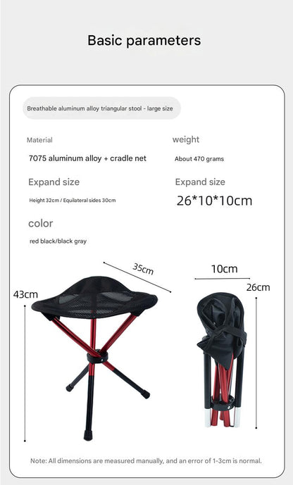 Masalong folding Stool 7075 Aluminum Alloy Outdoor Portable Triangular Stacking Camping Bench Fishing Stool