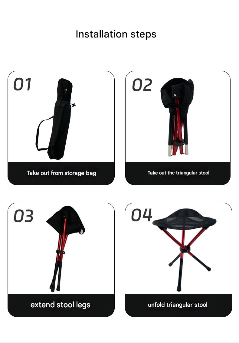 Masalong folding Stool 7075 Aluminum Alloy Outdoor Portable Triangular Stacking Camping Bench Fishing Stool