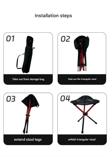 Masalong folding Stool 7075 Aluminum Alloy Outdoor Portable Triangular Stacking Camping Bench Fishing Stool