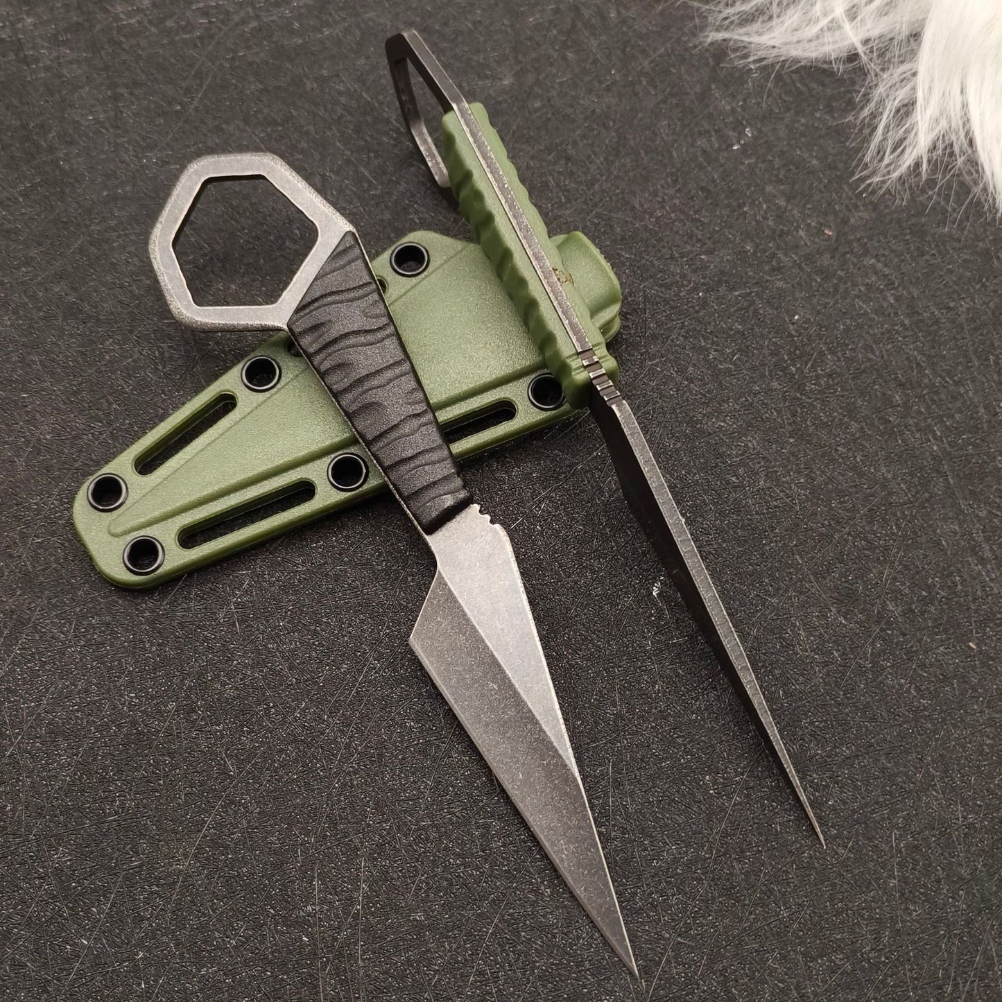 MASALONG Mini Karambit Fixed Blade Neck Knife - EDC Outdoor Utility
