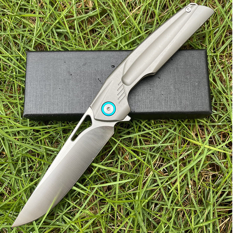 MASALONG D2 Steel Bearing EDC Folding Knife - Titanium Handle Outdoor Utility KNI-FD-010