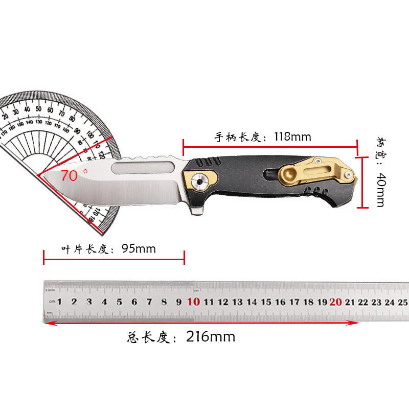 MASALONG Titanium 10Cr15CoMoV Folding Knife - EDC Camping Utility KNI-FD-001
