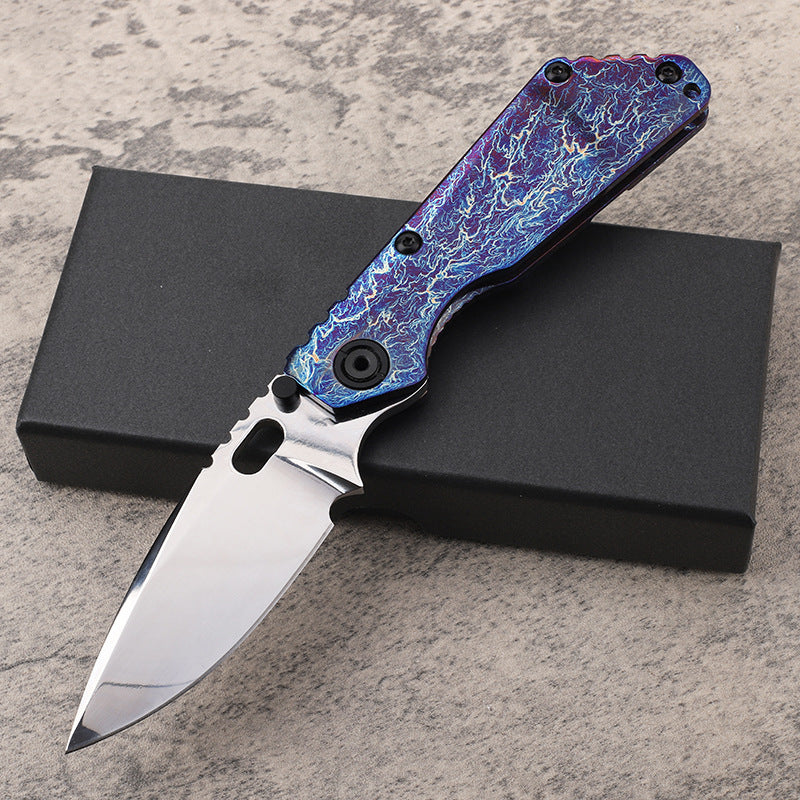MASALONG 210mm Folding Pocket Knife - Outdoor Camping EDC Utility Tool TC4 Titanium Alloy Handle
