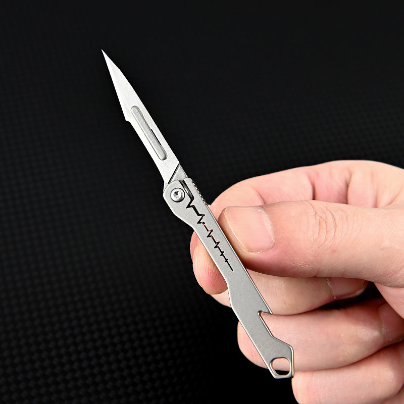 MASALONG Titanium EDC Folding Utility Knife - Quick Change Blade & Bottle Opener
