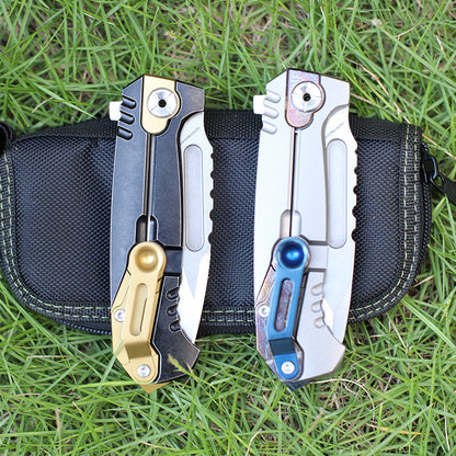 MASALONG Titanium 10Cr15CoMoV Folding Knife - EDC Camping Utility KNI-FD-001