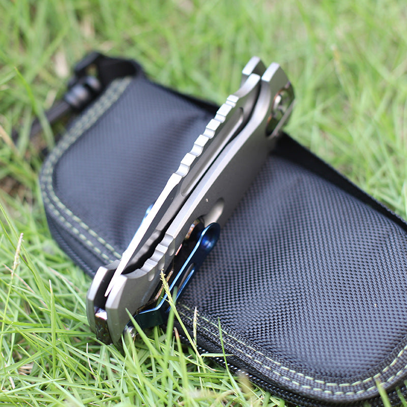 MASALONG Titanium 10Cr15CoMoV Folding Knife - EDC Camping Utility KNI-FD-001
