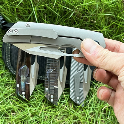 MASALONG M390 Steel Folding Pocket Knife - TC4 Titanium EDC Utility KNI-FD-002