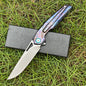 MASALONG D2 Steel Folding Utility Knife - Titanium Handle EDC Blade KNI-FD-009