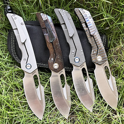 MASALONG M390 Steel Folding Pocket Knife - TC4 Titanium EDC Utility KNI-FD-002