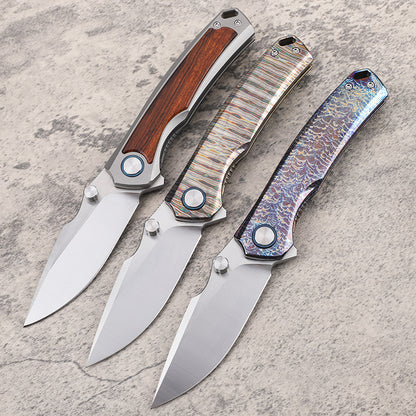 MASALONG VG10 Folding Pocket Knife - Titanium & Ironwood EDC Utility KNI-FD-018
