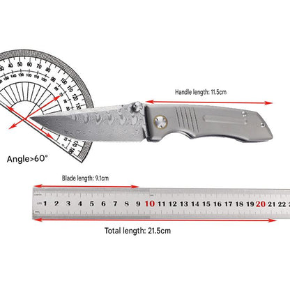 MASALONG VG10 Damascus Steel Blade Titanium Tc4 handle EDC Folding Knife - Outdoor Utility KNI-FD-033