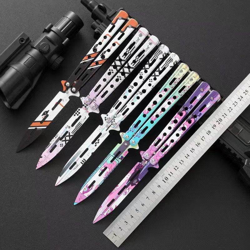 MASALONG Stainless Steel Butterfly Trainer - Smooth EDC Practice Tool MA-TJD-Balis-6