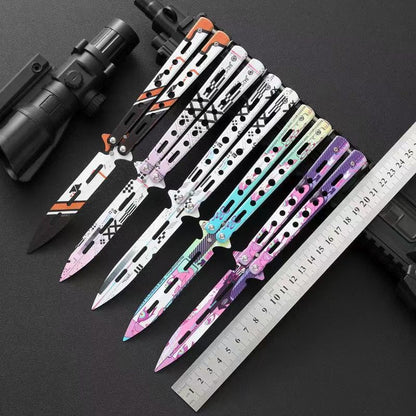 MASALONG Stainless Steel Butterfly Trainer - Smooth EDC Practice Tool MA-TJD-Balis-6