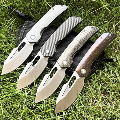 MASALONG M390 Steel Folding Pocket Knife - TC4 Titanium EDC Utility KNI-FD-002