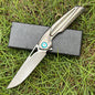 MASALONG D2 Steel Folding Utility Knife - Titanium Handle EDC Blade KNI-FD-009
