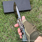 MASALONG D2 Steel DLC Folding Knife -Mirror-finish blade treatment Titanium Handle EDC Outdoor Utility KNI-FD-013