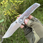 MASALONG VG10 Steel Folding Knife - TC4 Titanium Timascus/Zirconium EDC