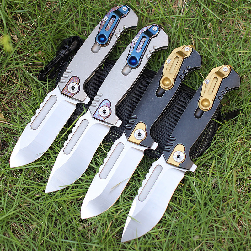 MASALONG Titanium 10Cr15CoMoV Folding Knife - EDC Camping Utility KNI-FD-001