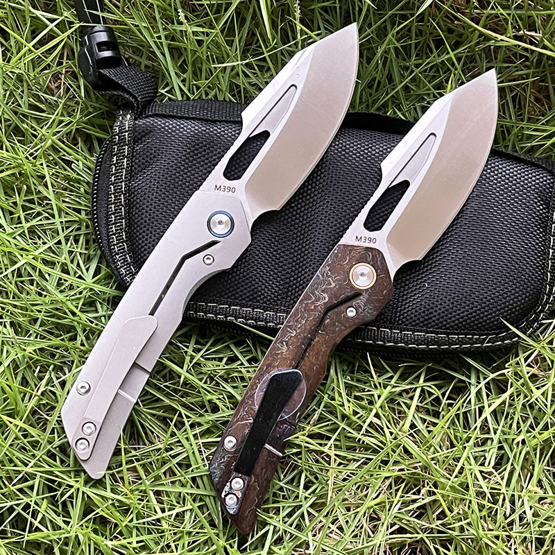 MASALONG M390 Steel Folding Pocket Knife - TC4 Titanium EDC Utility KNI-FD-002
