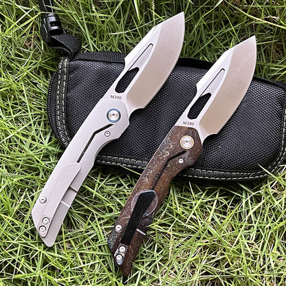 MASALONG M390 Steel Folding Pocket Knife - TC4 Titanium EDC Utility KNI-FD-002