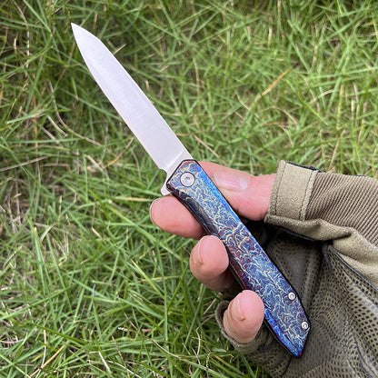 MASALONG D2 Blade Titanium Handle Mini Folding Knife - EDC Utility Tool