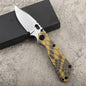 MASALONG D2 Steel Snake Pattern Folding Knife - Titanium EDC Utility