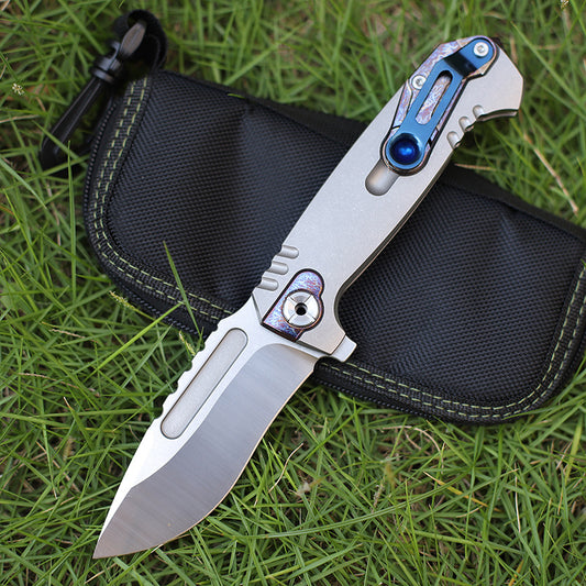 MASALONG Titanium 10Cr15CoMoV Folding Knife - EDC Camping Utility KNI-FD-001