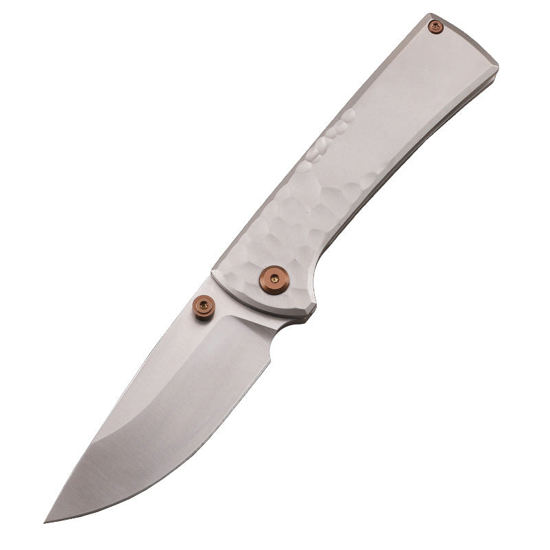 MASALONG 2026 D2 Steel Titanium Handle EDC Folding Utility Tool - Sandblasted KNI-FD-011