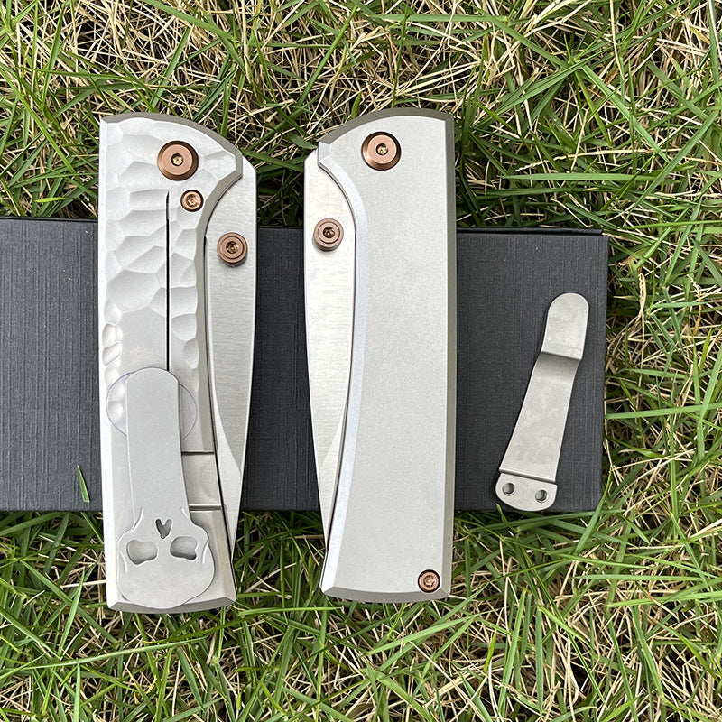 MASALONG 2026 D2 Steel Titanium Handle EDC Folding Utility Tool - Sandblasted KNI-FD-011