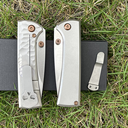 MASALONG 2026 D2 Steel Titanium Handle EDC Folding Utility Tool - Sandblasted KNI-FD-011