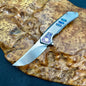 Masalong Premium-style portable folding knife—ideal for outdoor use or as a collector's piece; suitable as a household fruit knife or everyday carry (EDC) pocket knife. Features an M390 blade with a brushed or mirror finish.