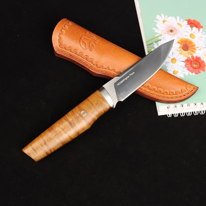 Outdoor survival straight knife 14C28N steel Blade （Second-hand inventory collectible knives）