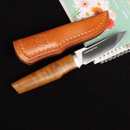 Outdoor survival straight knife 14C28N steel Blade （Second-hand inventory collectible knives）