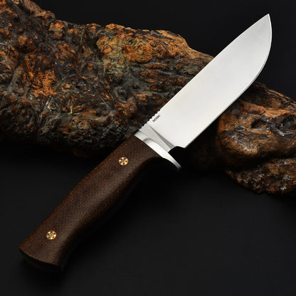 Cuchillo de hoja fija de acero D2 de 9 pulgadas para supervivencia y caza MASALONG KNI197 