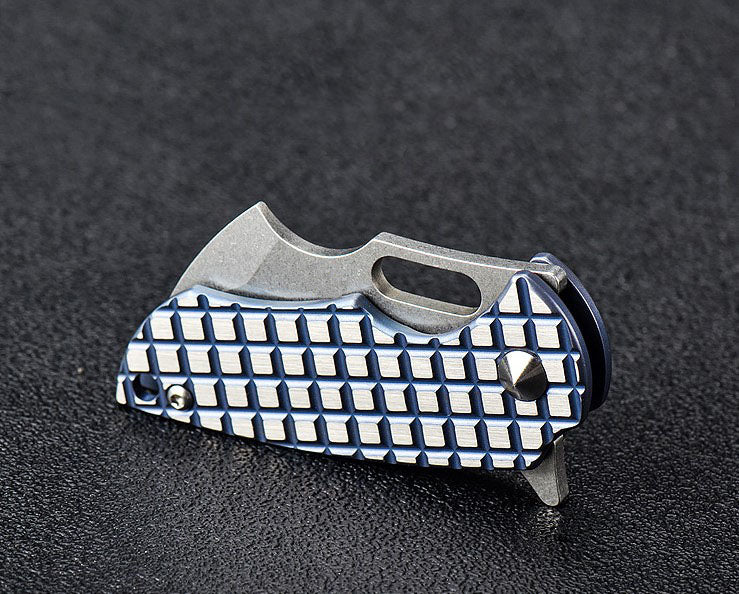 MASALONG kni215 Ultra Mini Folding Pocket Knife D2 Blade, TC4 Titanium Handle High-quality folding knife