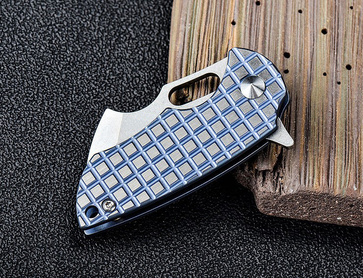 MASALONG kni215 Ultra Mini Folding Pocket Knife D2 Blade, TC4 Titanium Handle High-quality folding knife