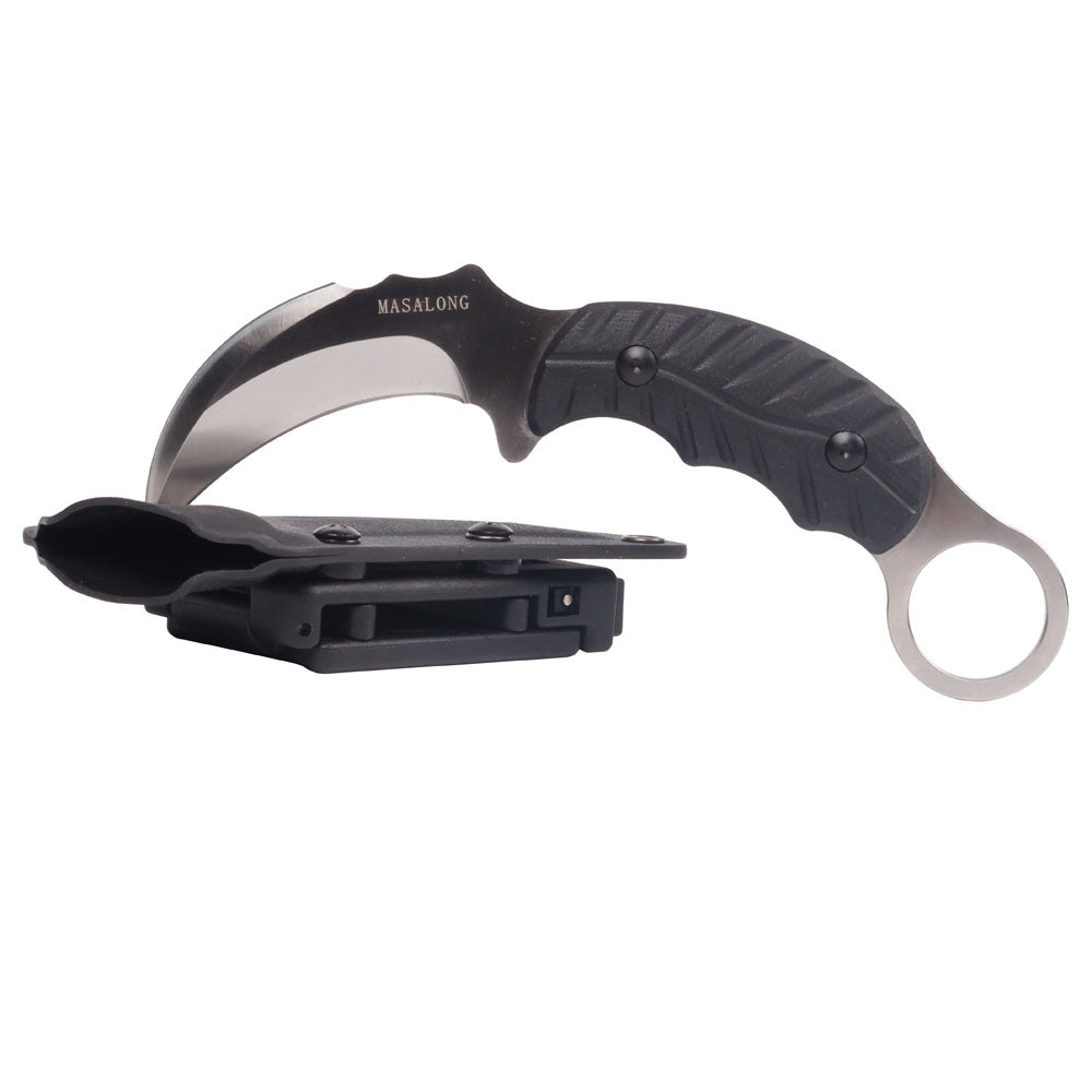 MASALONG kni233 Eagle Claw Curved Blade Tool Full Tang 9Cr14MoV Steel with G10 Handle