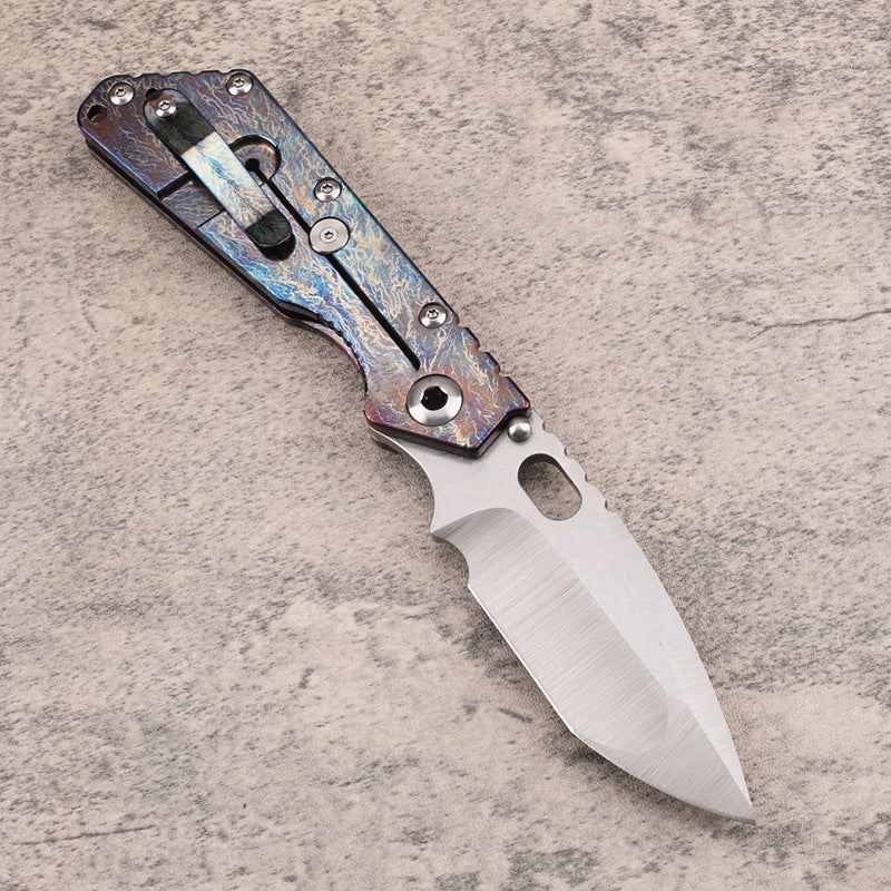 Masalong kni246 Stormers VG10 Blade Titanium Alloy Handle Camping Hunting Fishing Pocket Outdoor Survival Collection EDC Tool Knife kni246-c