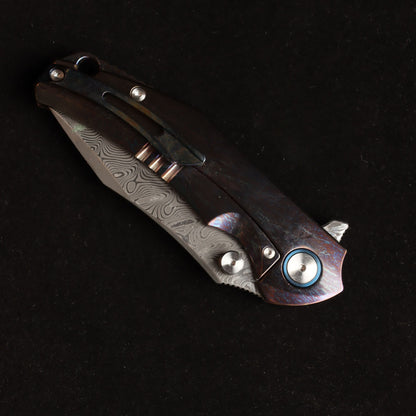 Masalong kni246 Stormers VG10 Blade Titanium Alloy Handle Camping Hunting Fishing Pocket Outdoor Survival Collection EDC Tool Knife B